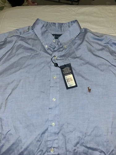 Ralph Lauren Men's Light Blue Button Down Shirt Size 18 1/2-38/3