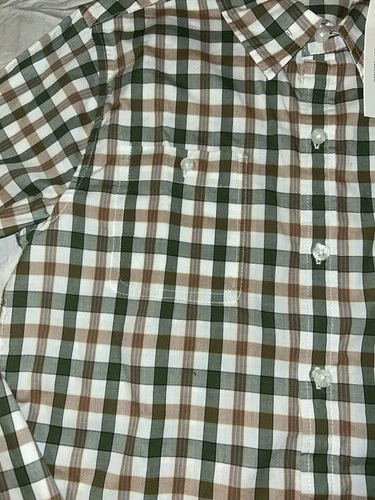 Janie &Jack boys Brown and White Plaid Shirt Size 16 - photo 4