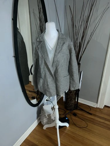 Kate Hill Blazer 90% Wool Light Gray Women's Size 8P