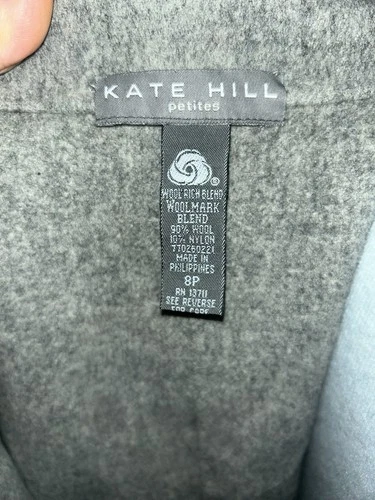 Kate Hill Blazer 90% Wool Light Gray Women's Size 8P - photo 4