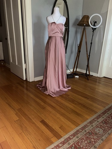 Real Romantic Light Rose Satin Strapless Maxi DressLulus - photo 2