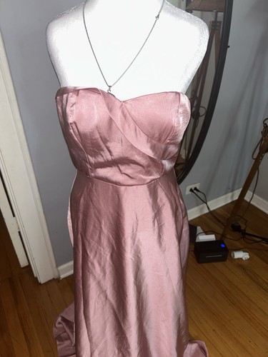Real Romantic Light Rose Satin Strapless Maxi DressLulus - photo 3