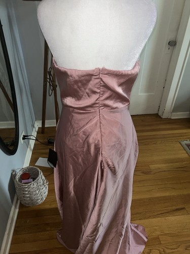 Real Romantic Light Rose Satin Strapless Maxi DressLulus - photo 4