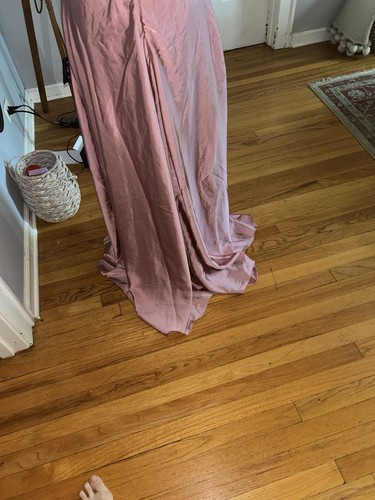Real Romantic Light Rose Satin Strapless Maxi DressLulus - photo 5