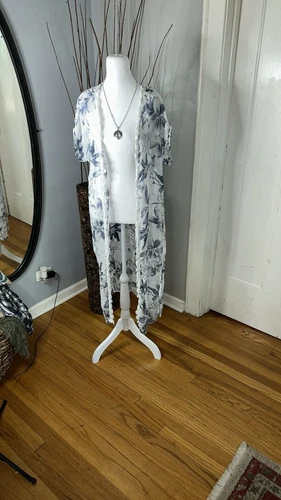 NWT New Elena Baldi Floral Print Silk Blend Kimono Duster ONE SI - photo 2