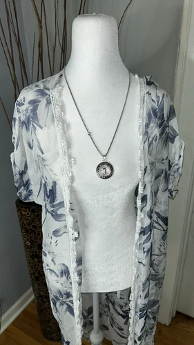 NWT New Elena Baldi Floral Print Silk Blend Kimono Duster ONE SI - photo 3