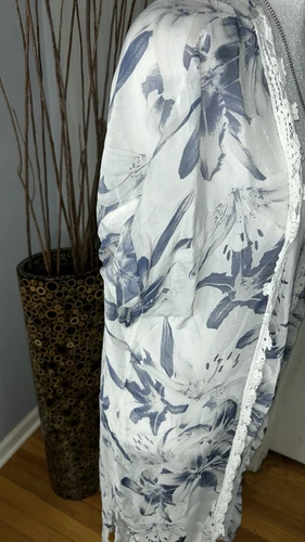 NWT New Elena Baldi Floral Print Silk Blend Kimono Duster ONE SI - photo 4