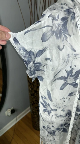 NWT New Elena Baldi Floral Print Silk Blend Kimono Duster ONE SI - photo 5