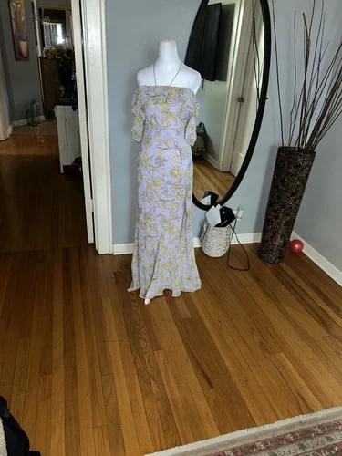 Lulu's Yellow Floral Backless Maxi Dress Size S - photo 2