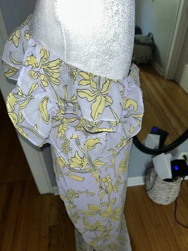 Lulu's Yellow Floral Backless Maxi Dress Size S - photo 3