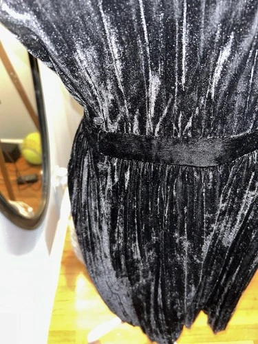 Endless Rose Velvet Mesh Lace Inset Dress Black Size L - photo 5