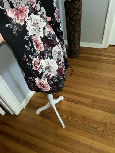 Zac & Rachel Womens Black Floral Blouse 1X - photo 3