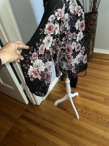 Zac & Rachel Womens Black Floral Blouse 1X - photo 5