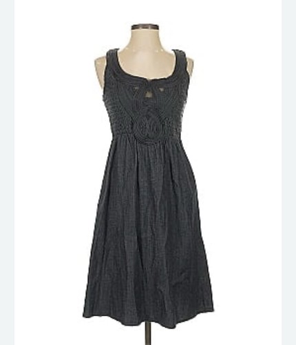 Calvin Klein Denim Rosette Sleeveless Dress