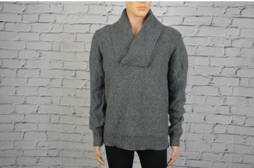 AllSaints Men's Charcoal Gray Long Sleeve Sueter XL