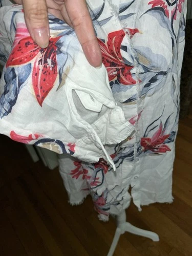 Chico's Women's Linen Floral Floral Print Women's Top Size 6 - photo 5