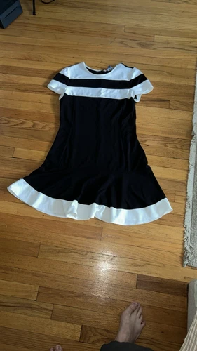 PETER SOM Dress Black White Retro Mod Mermaid Size 10 - photo 2