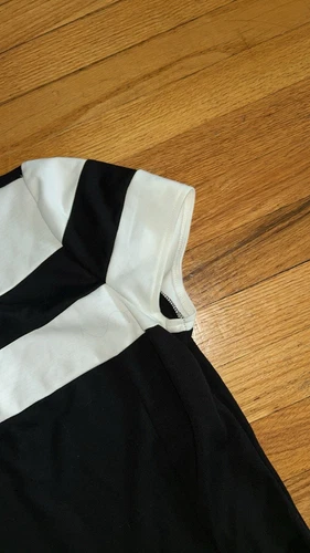 PETER SOM Dress Black White Retro Mod Mermaid Size 10 - photo 5