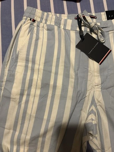 Tommy Hilfiger Beige and Light Blue Striped Shorts Size 32 - photo 3