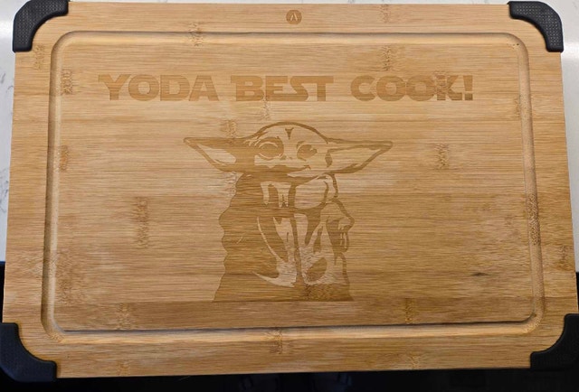 Fun Star Wars Yoda bamboo cutting board