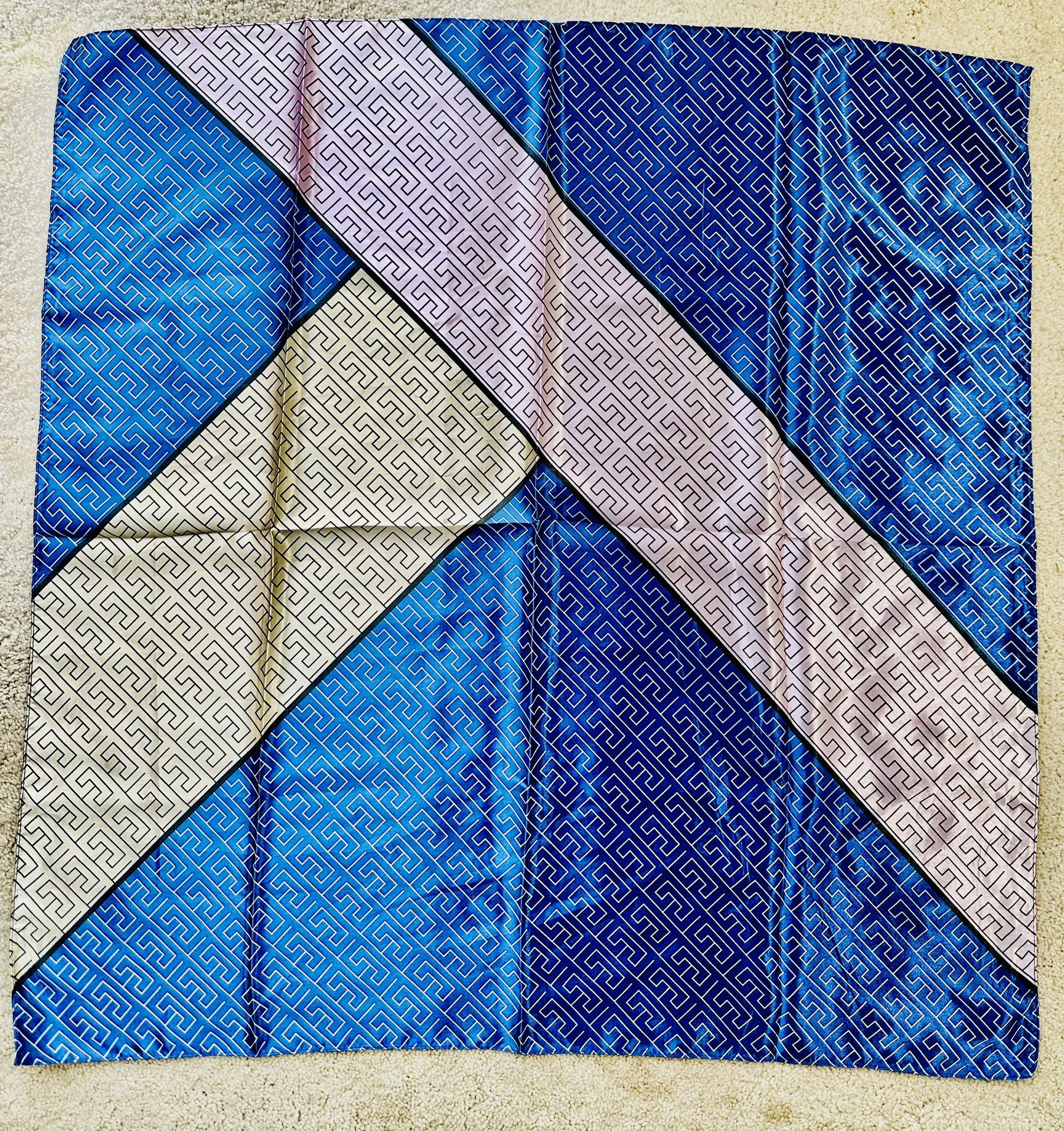 Fancy Luxury Square scarf Blue And Pink - photo 2