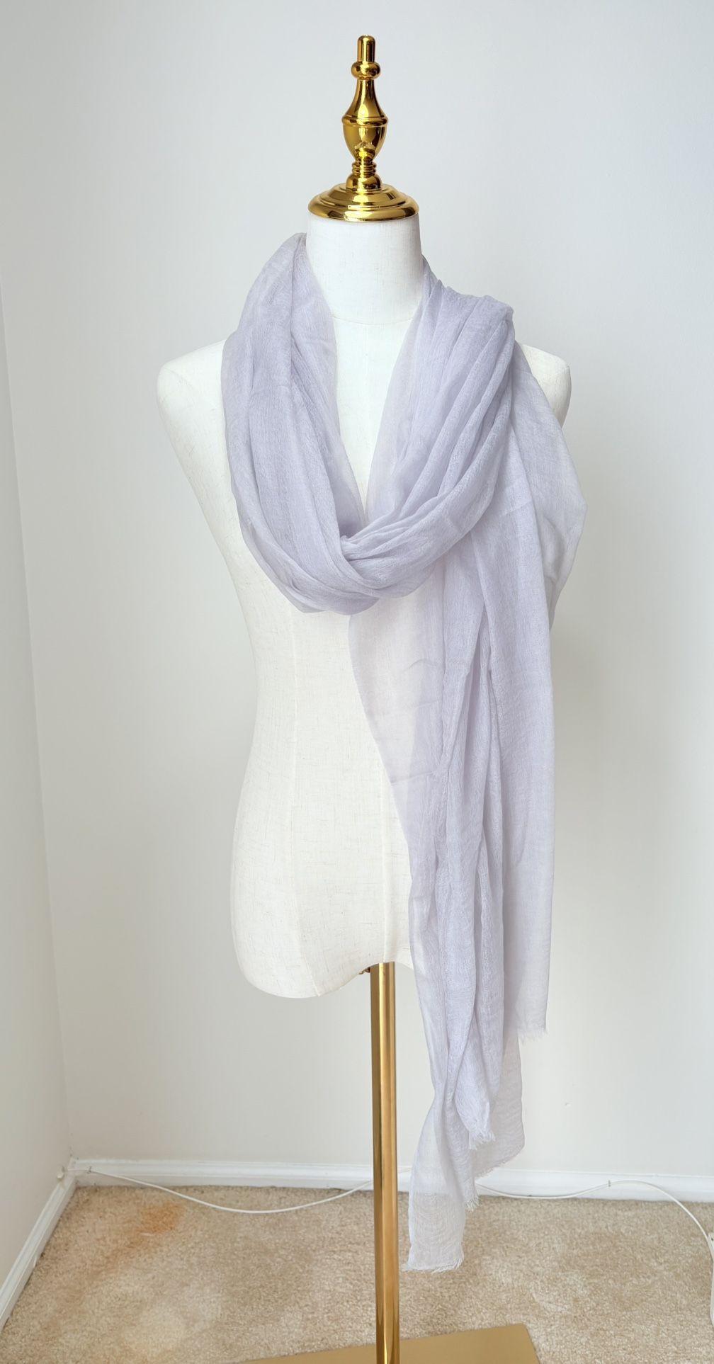 100% Cashmere Featherweight Light Grey scarf - photo 5