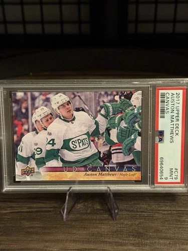 2017-18 UD SERIES 1 - AUSTON MATTHEWS 2ND YEAR CANVAS #C79 - PSA