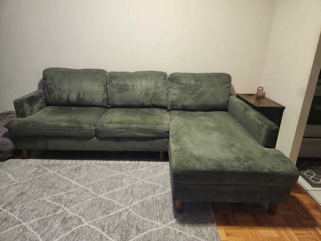 3-Seater Corduroy Sectional Sofa