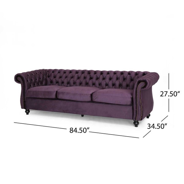 Glidden 84.5'' 3-Seater Velvet Sofa - photo 3