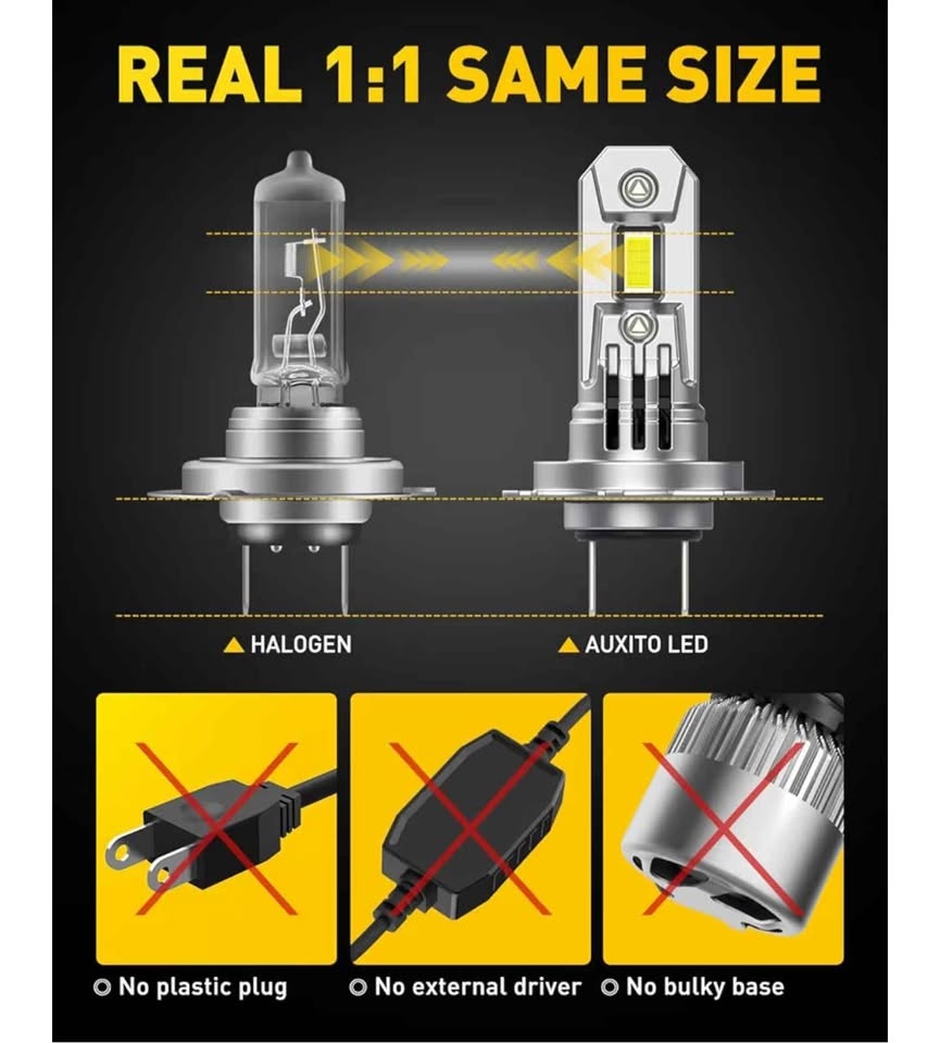 AUXITO H7 LED Headlight Bulbs - photo 4