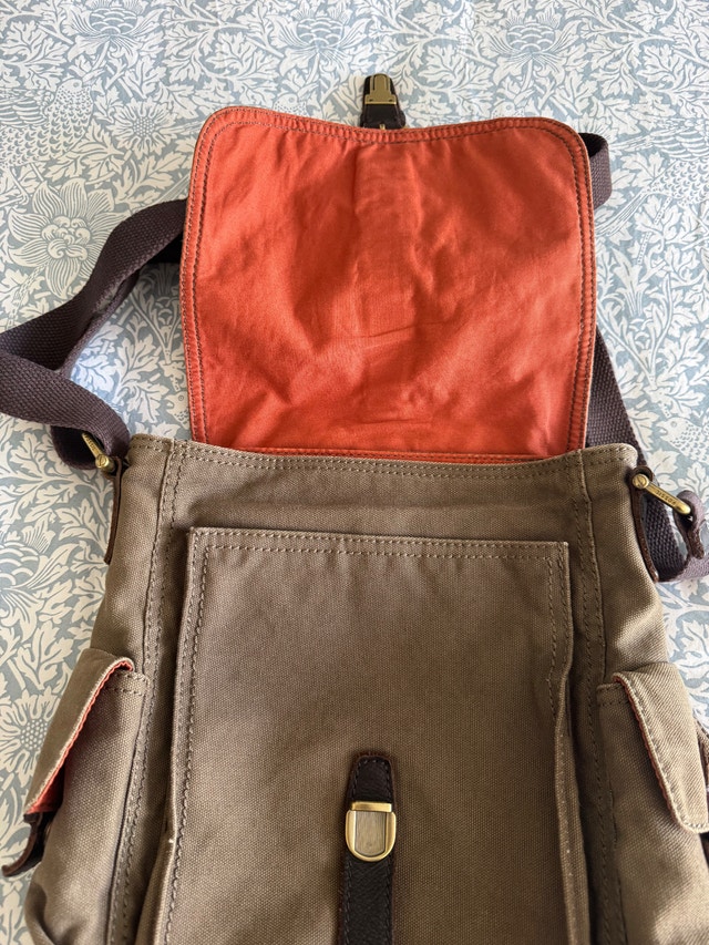 Fossil Canvas and Leather Cross-Body Bag - photo 3