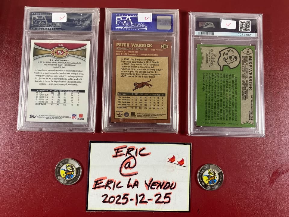 18$ 3 x Football Graded Cards PSA 6 & 9 - photo 3