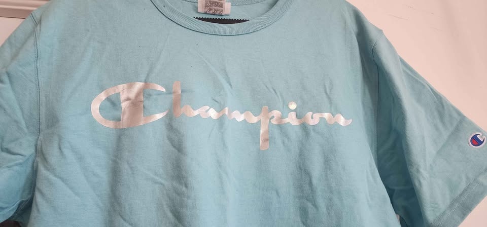 Men's Champion foil heritage Aqua Short Sleeve Tee - photo 5