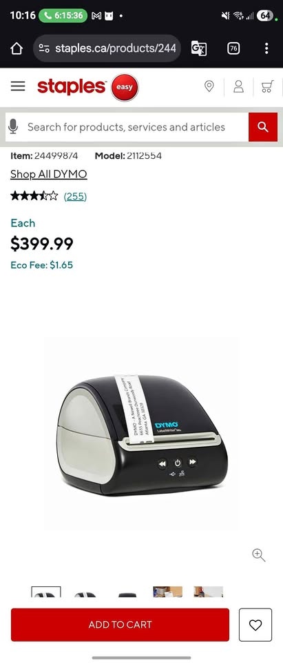 Like new Dymo 5xl label printer