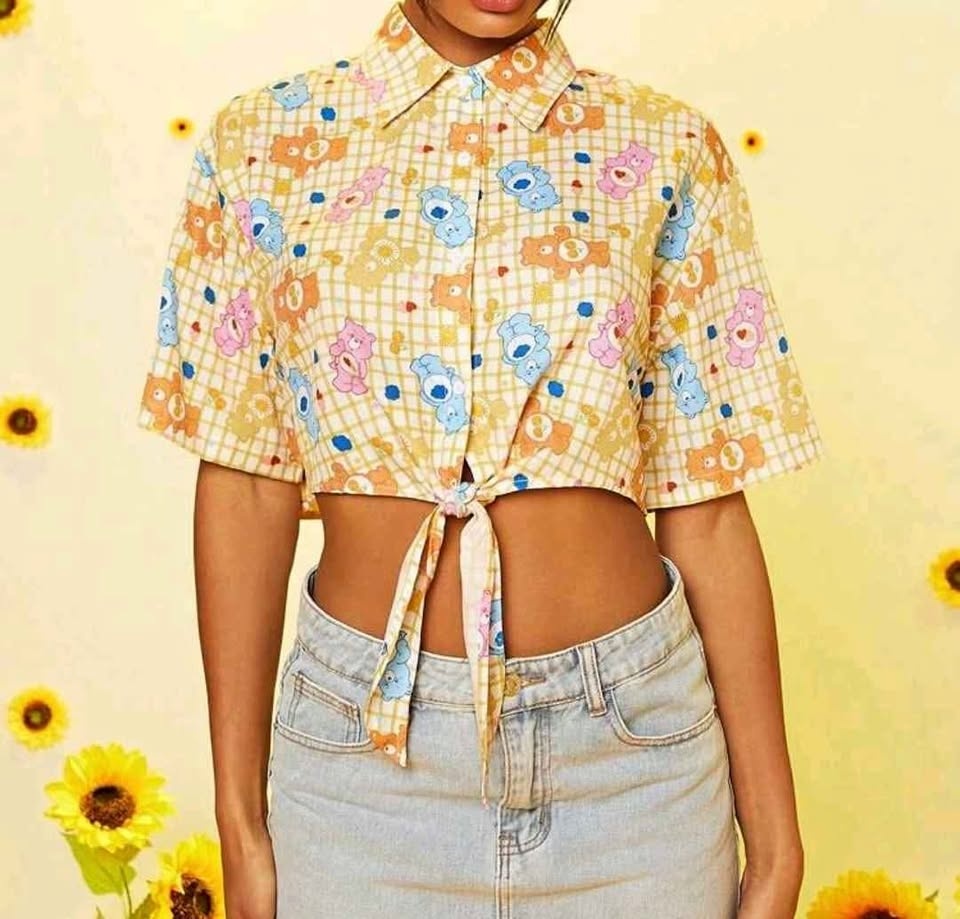 Cute Care Bears Crop Top Shirt * Nostalgia * Summer * NEW