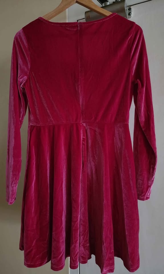 Beautiful Fuchsia Pink Velvet Mini Dress * Barbie * Party * NEW - photo 3
