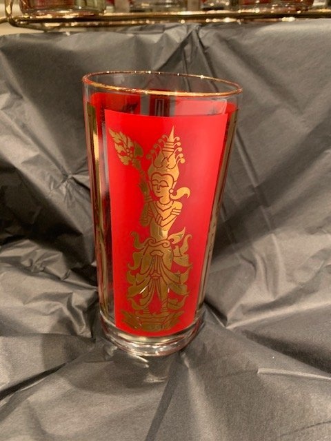 Glasses Culver Vintage " Thai Goddess" Set of 8 MCM - photo 4