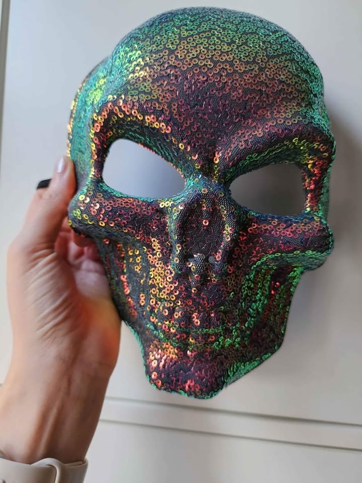 Holographic Multicolor Sequin Skull Mask * Party * Decor * NEW - photo 4