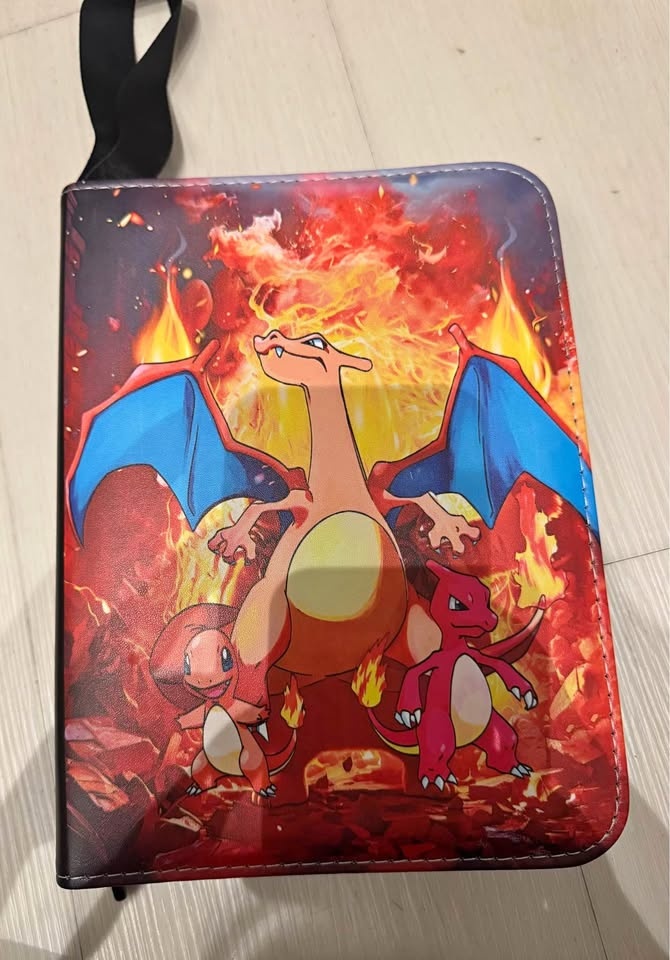 Filled Pokémon card binder
