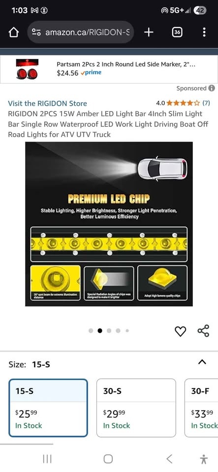 2 pc 15W Led lights with wiring harness kit - photo 3
