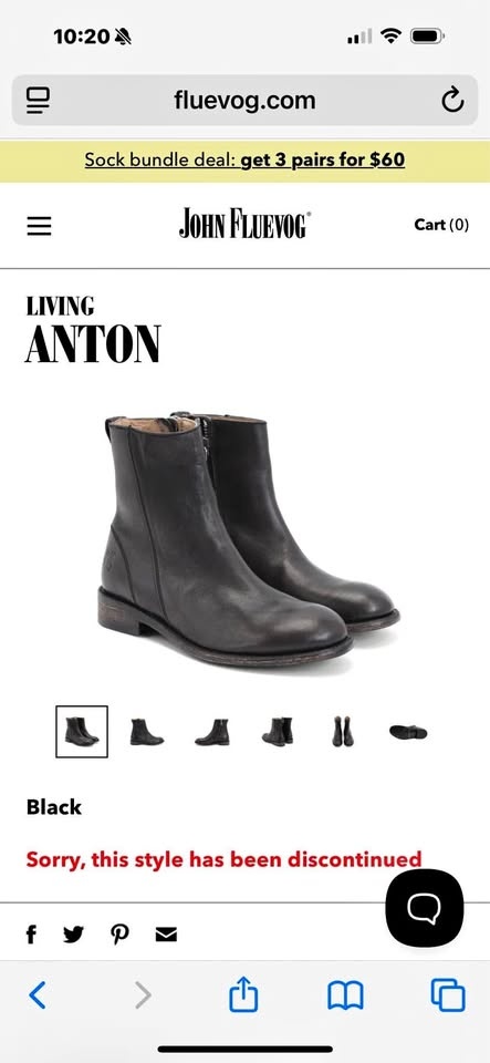 Fluevog Anton Black Leather Boot size 8