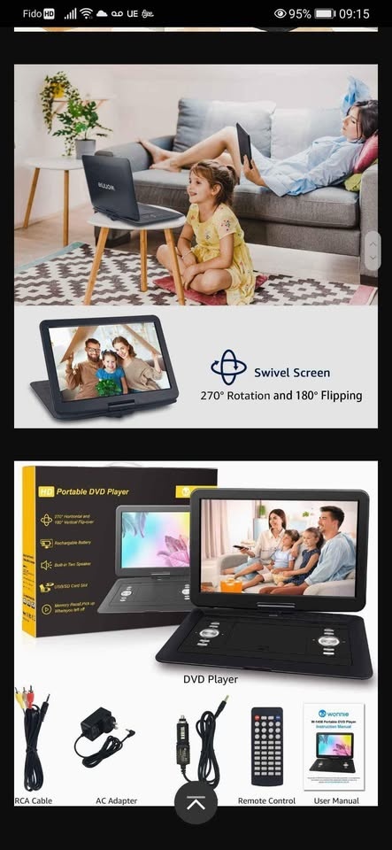 DVD player,new, with sd.card slot, usb port,17.9 inch - photo 2