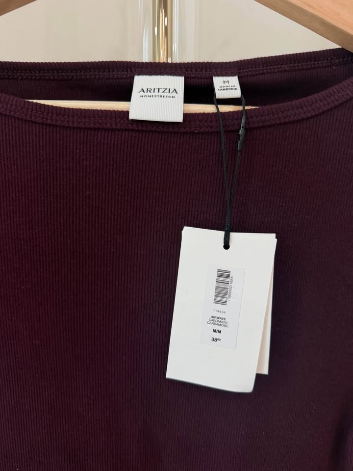 Aritzia HomeStretch™ Rib Airwave Boatneck Longsleeve Size M NWT - photo 2