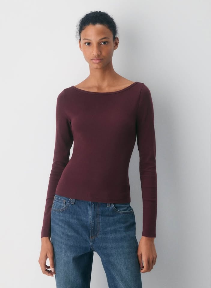 Aritzia HomeStretch™ Rib Airwave Boatneck Longsleeve Size M NWT - photo 3