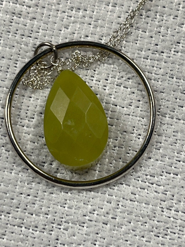 Pendant Necklace Yellow Teardrop Stone - photo 3
