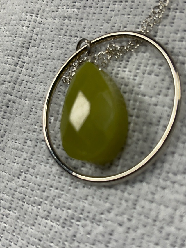 Pendant Necklace Yellow Teardrop Stone - photo 4