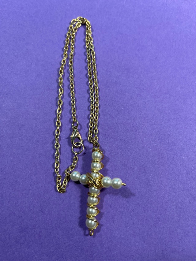 Pearl Cross Necklace - photo 3