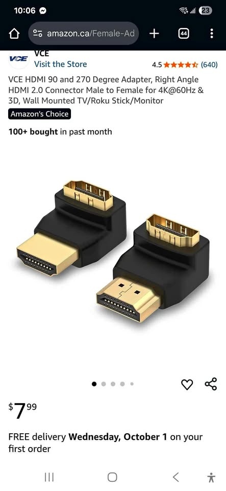 HDMI 90/270 Degree Adapter