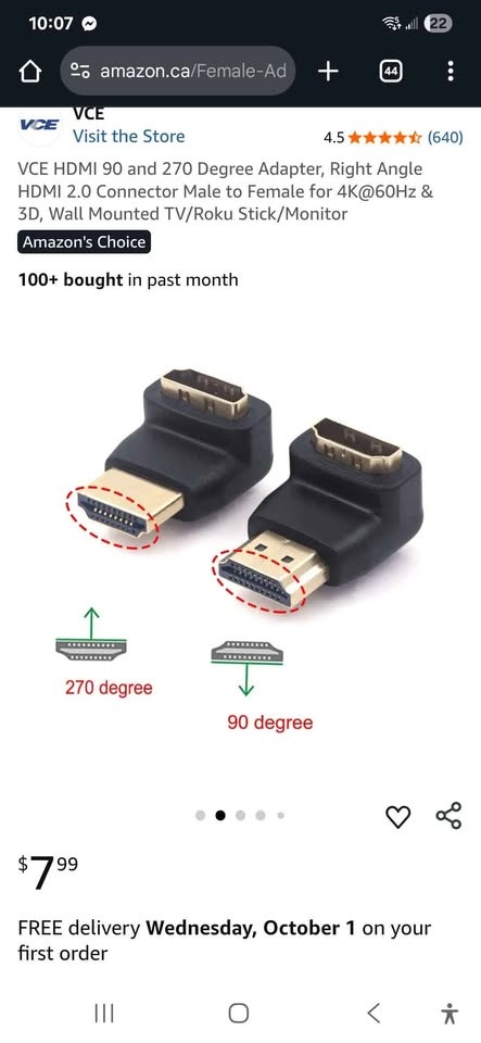 HDMI 90/270 Degree Adapter - photo 2