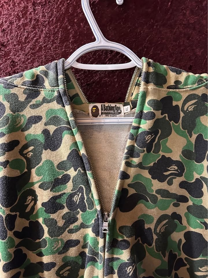 Bape Shark Hoodie Green Camo Size M - photo 3